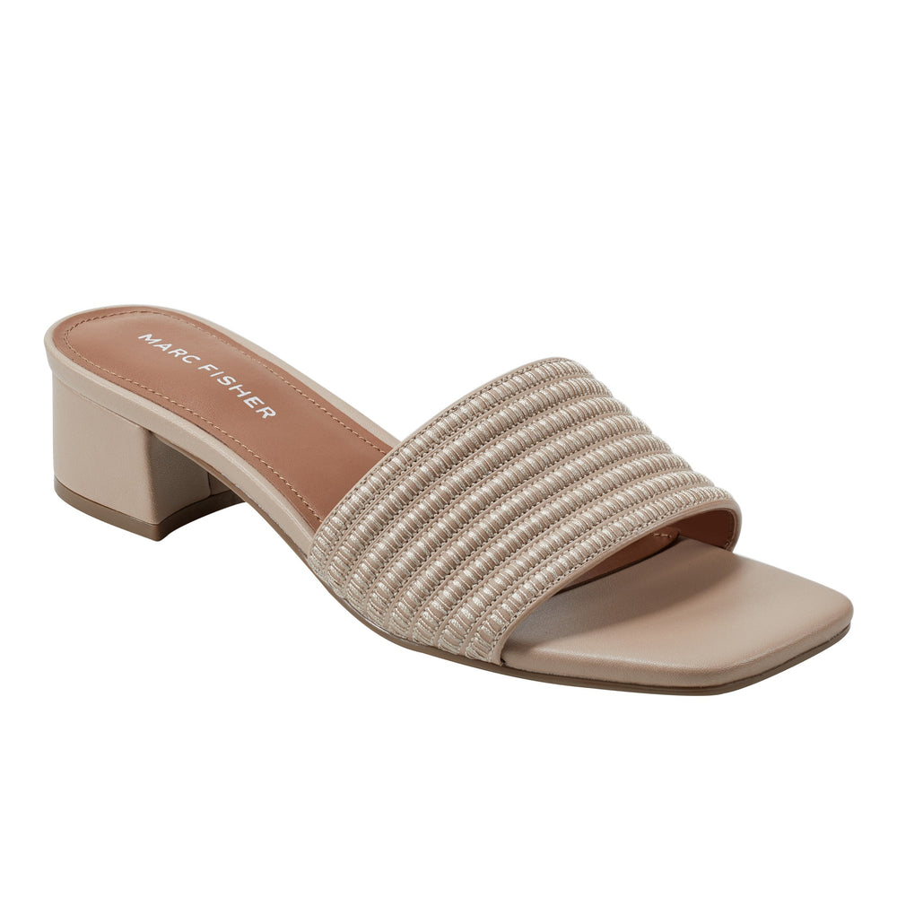 Marc Fisher Casala Block Heel Sandal | Light Natural