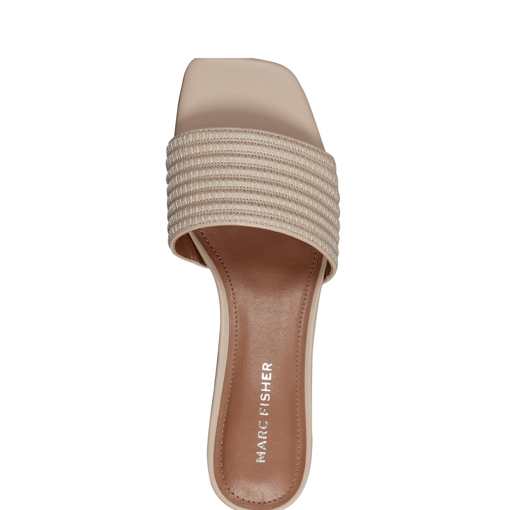 Marc Fisher Casala Block Heel Sandal | Light Natural