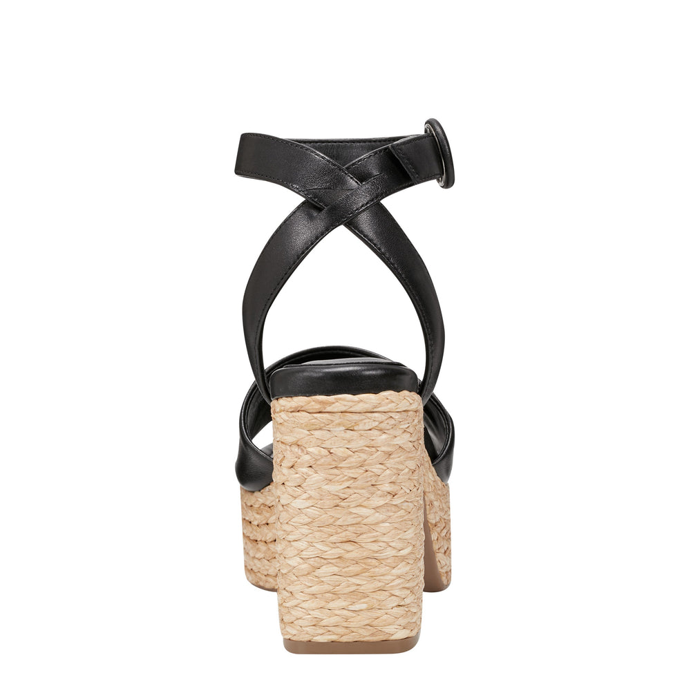 Marc Fisher Palyca Platform Espadrille Sandal | Black Leather