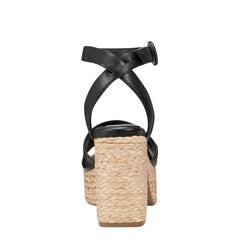 Marc Fisher Palyca Platform Espadrille Sandal | Black Leather