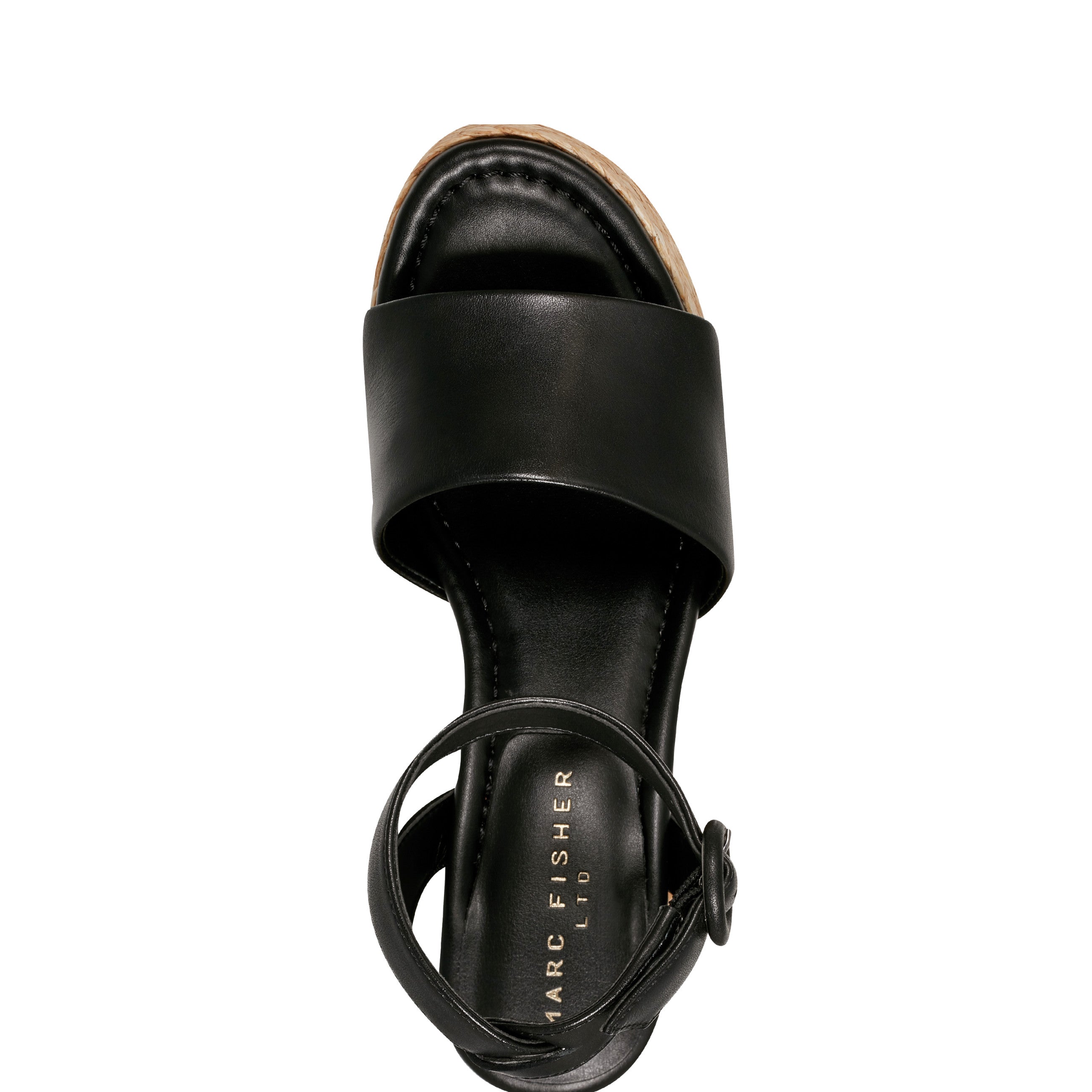 Marc Fisher Palyca Platform Espadrille Sandal | Black Leather