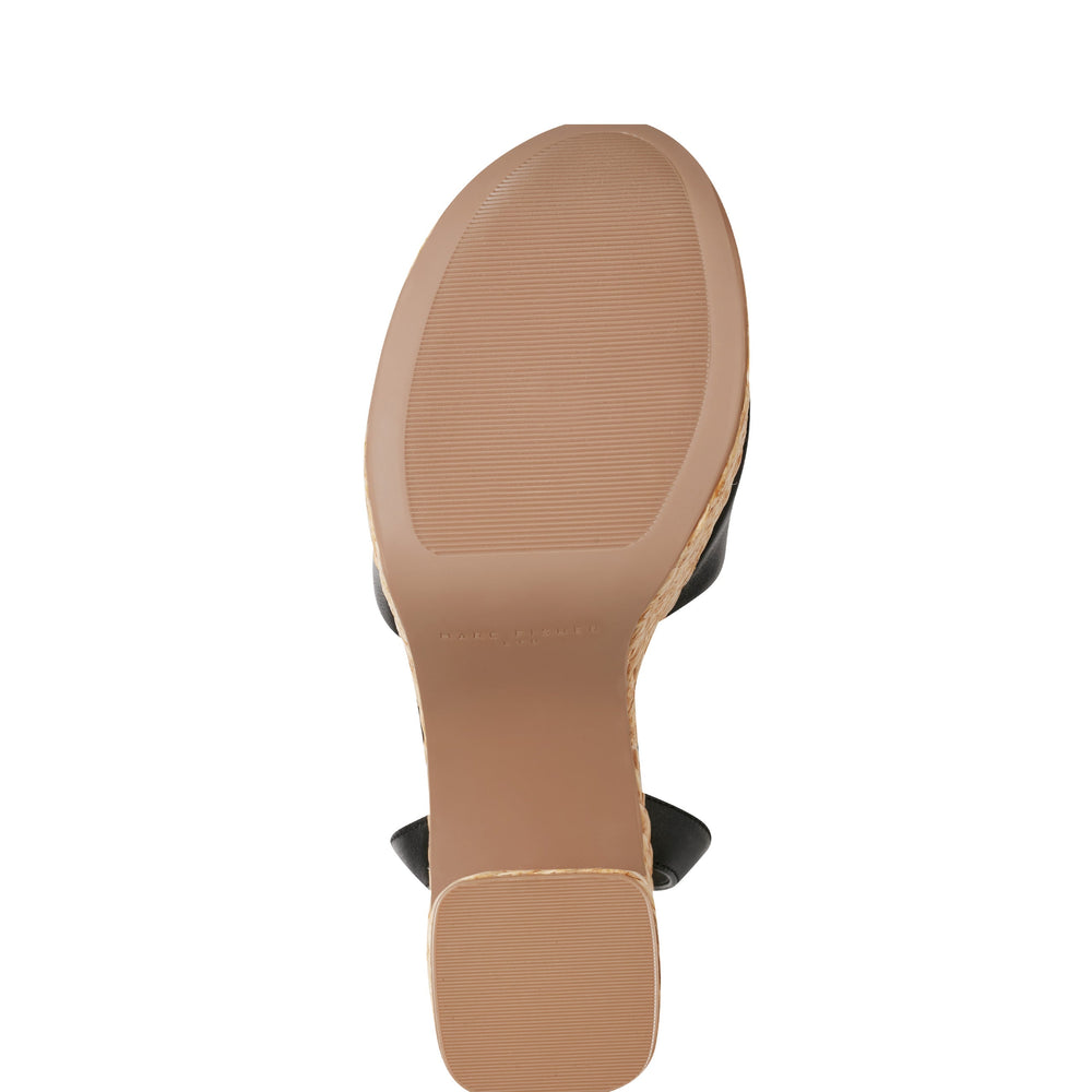 Marc Fisher Palyca Platform Espadrille Sandal | Black Leather