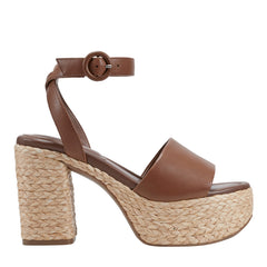 Marc Fisher Palyca Platform Espadrille Sandal | Brown Leather