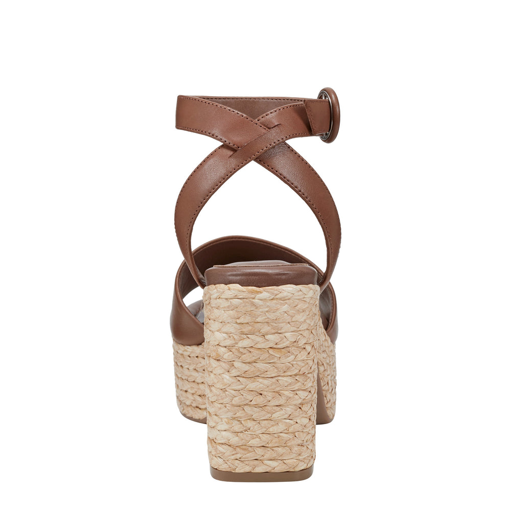Marc Fisher Palyca Platform Espadrille Sandal | Brown Leather
