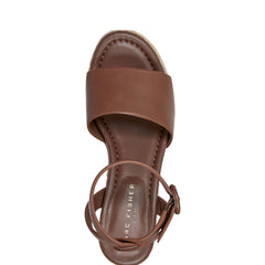 Marc Fisher Palyca Platform Espadrille Sandal | Brown Leather