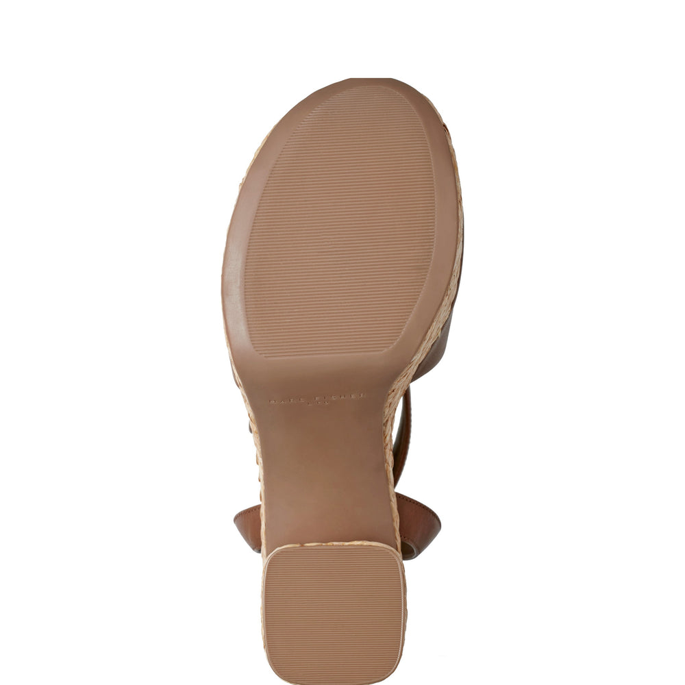 Marc Fisher Palyca Platform Espadrille Sandal | Brown Leather