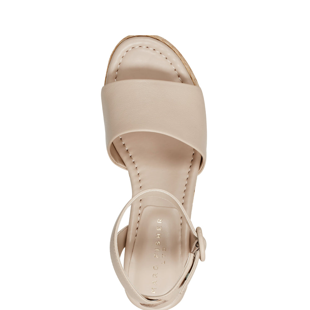 Marc Fisher Palyca Platform Espadrille Sandal | Natural Leather