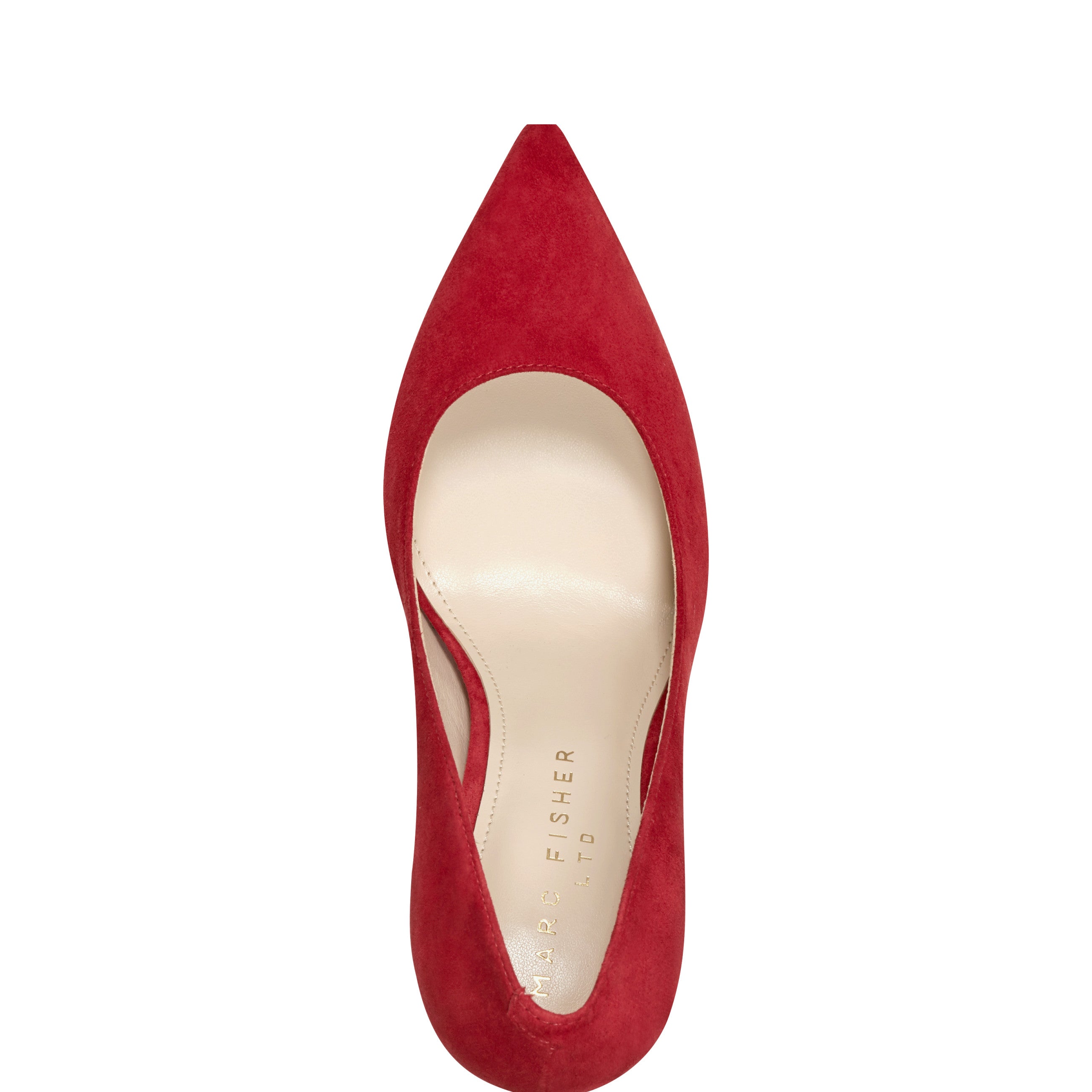 Marc Fisher Abilene Block Heel Pointy Toe Pump | Medium Red Suede