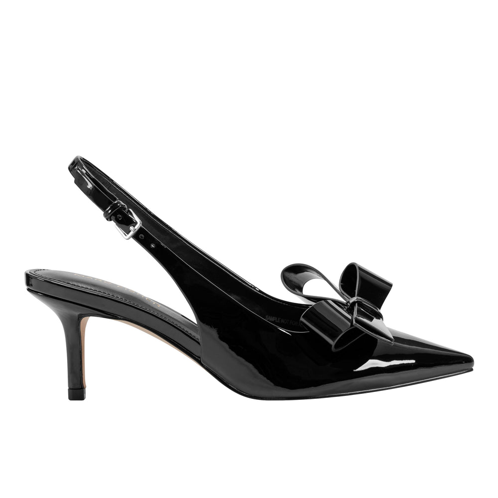 Marc Fisher Allon Bow Slingback Pump | Black Patent