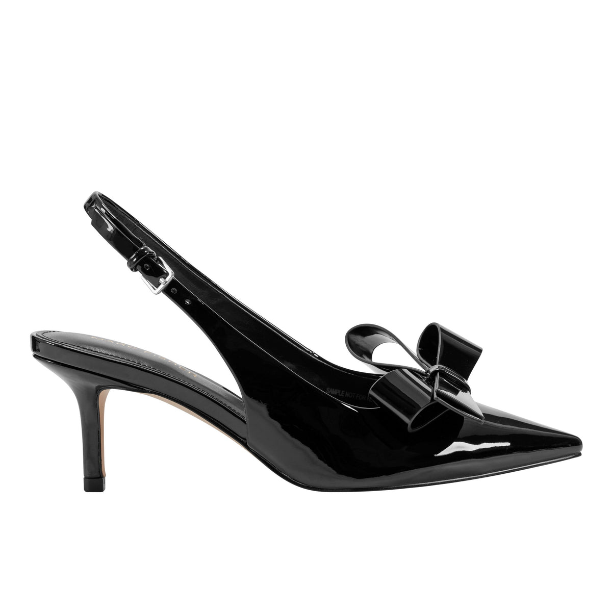 Marc Fisher Allon Bow Slingback Pump | Black Patent