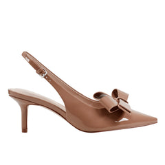 Marc Fisher Allon Bow Slingback Pump | Light Brown Patent