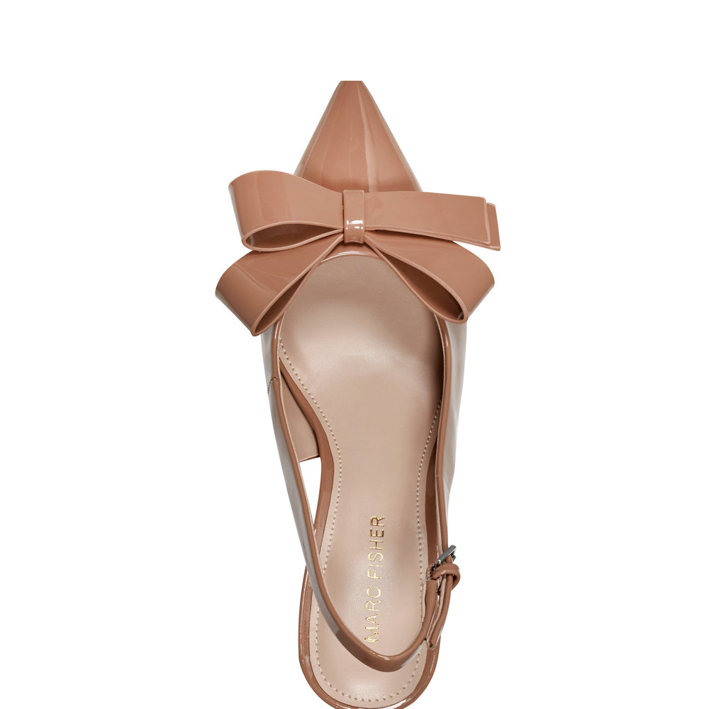Marc Fisher Allon Bow Slingback Pump | Light Brown Patent