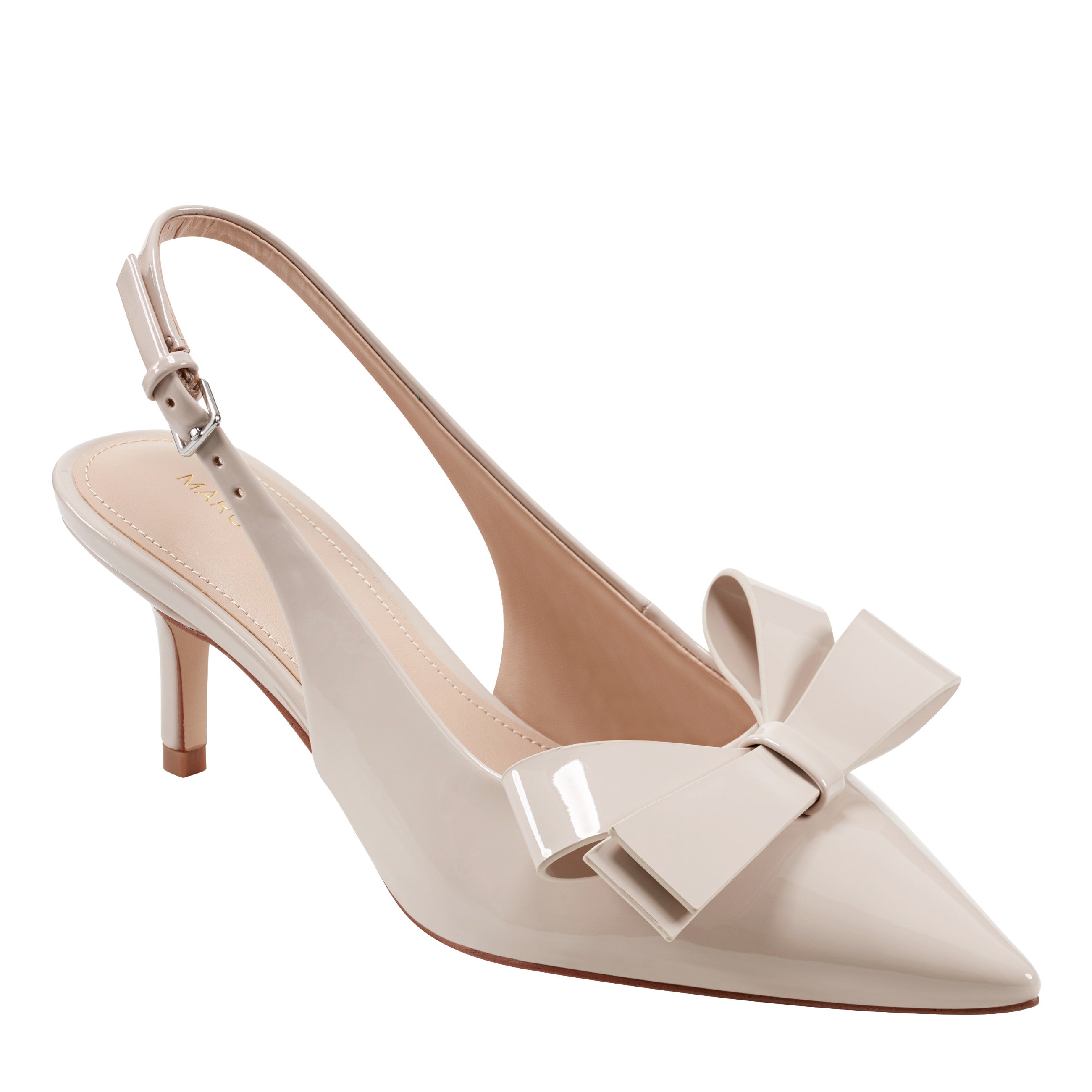 Marc Fisher Allon Bow Slingback Pump | Light Natural Patent
