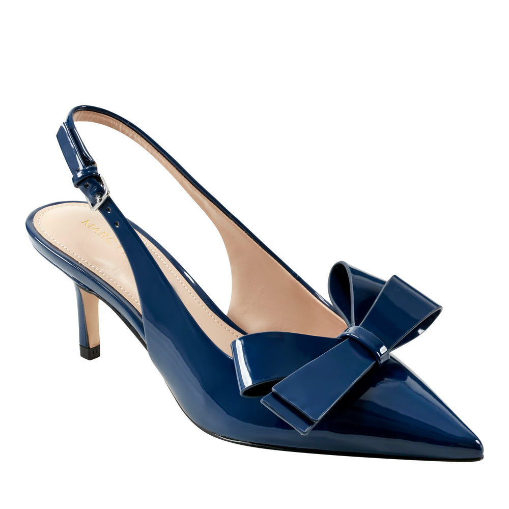 Marc Fisher Allon Bow Slingback Pump | Navy Patent