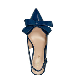 Marc Fisher Allon Bow Slingback Pump | Navy Patent