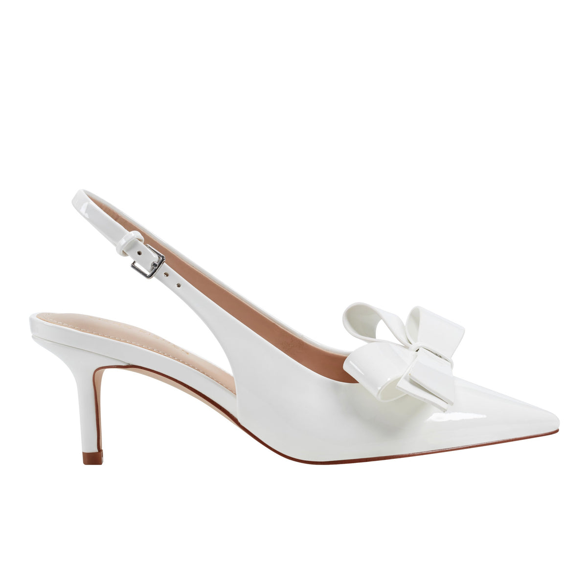 Marc Fisher Allon Bow Slingback Pump | White Patent