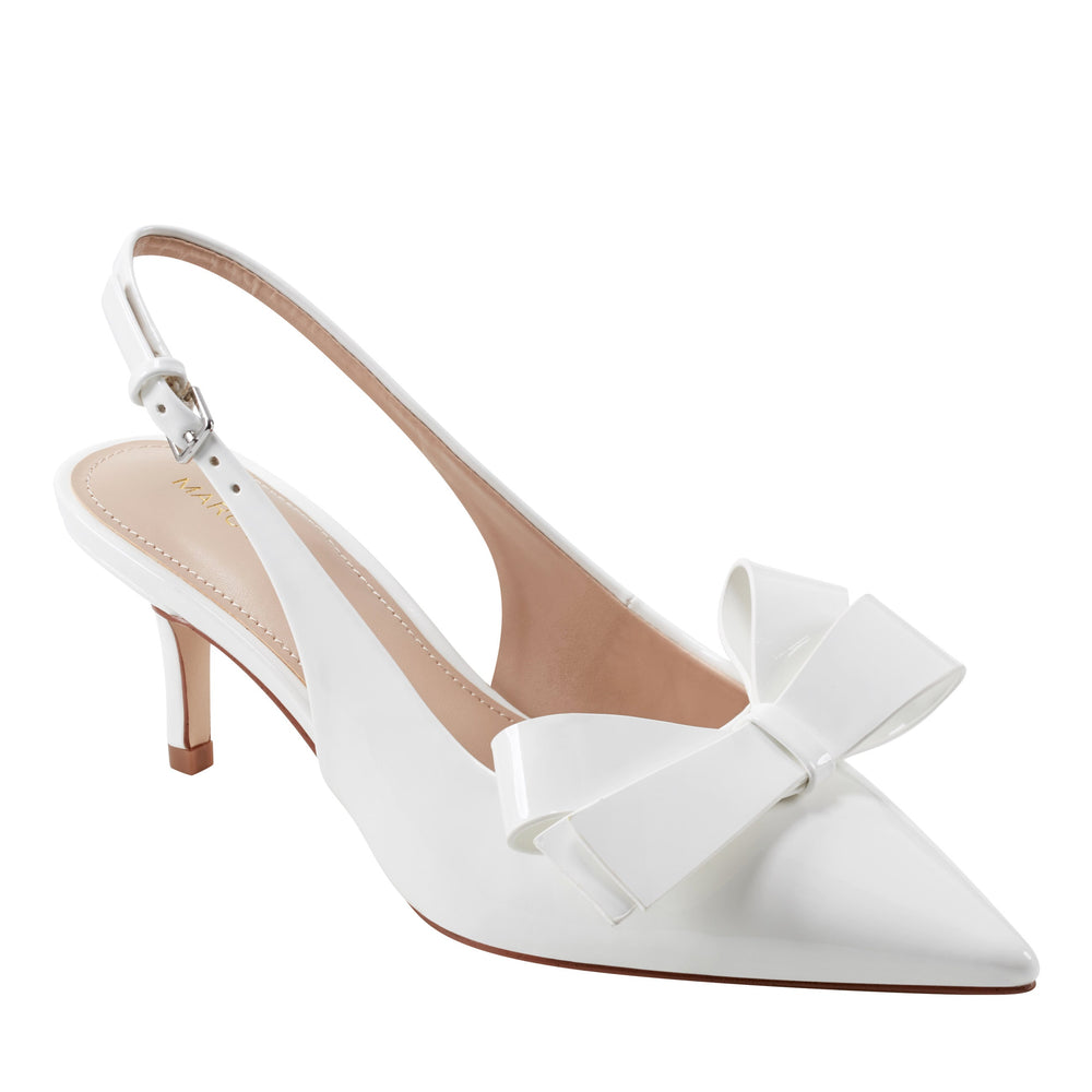 Marc Fisher Allon Bow Slingback Pump | White Patent