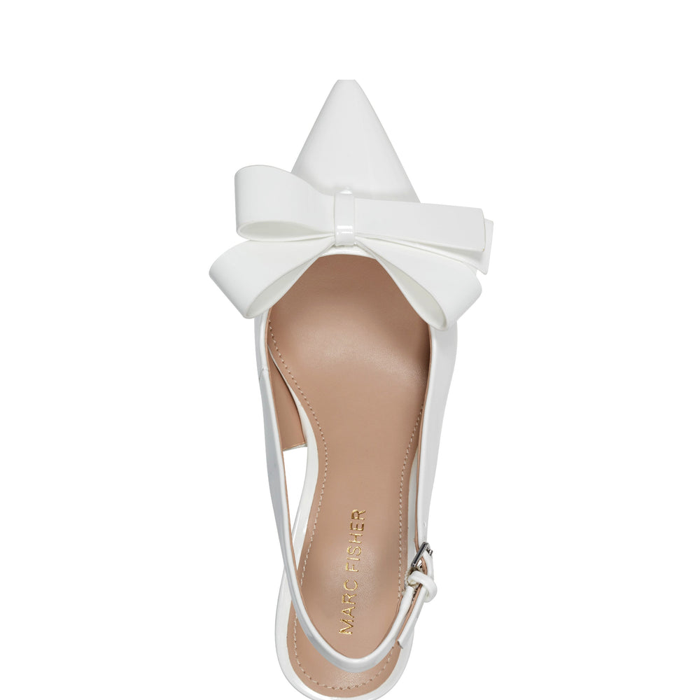 Marc Fisher Allon Bow Slingback Pump | White Patent