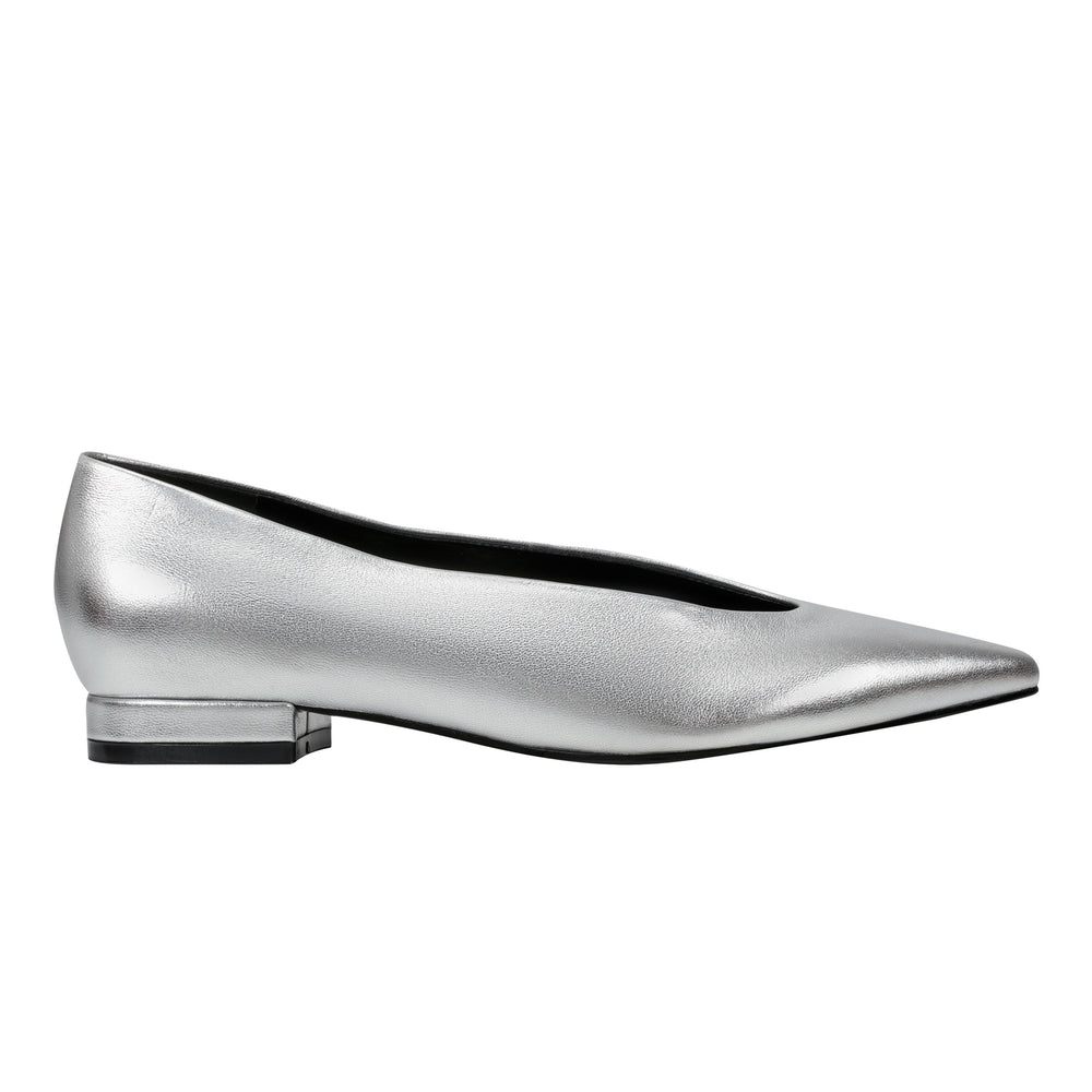 Marc Fisher Gunner Pointed Toe Flat | Silver