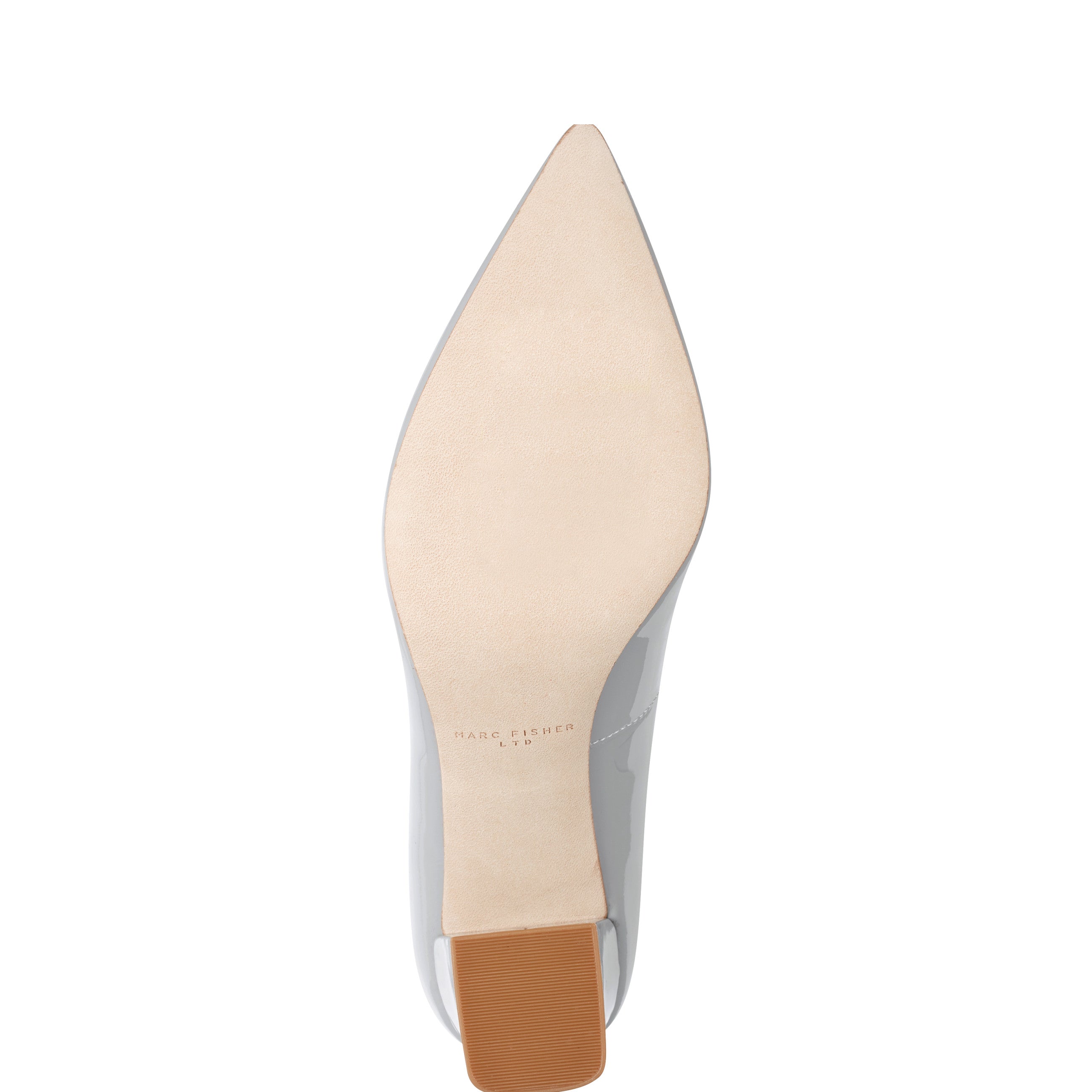 Marc Fisher Zala Block Heel Pointy Toe Pump | Grey Patent Leather