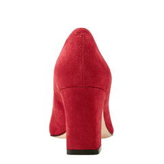 Marc Fisher Zala Block Heel Pointy Toe Pump | Red Suede