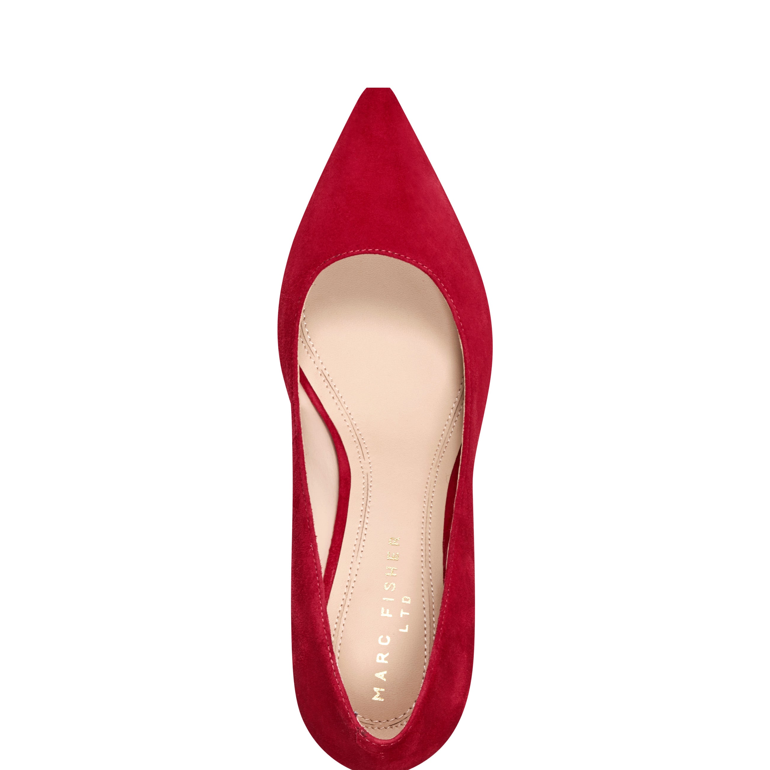 Marc Fisher Zala Block Heel Pointy Toe Pump | Red Suede