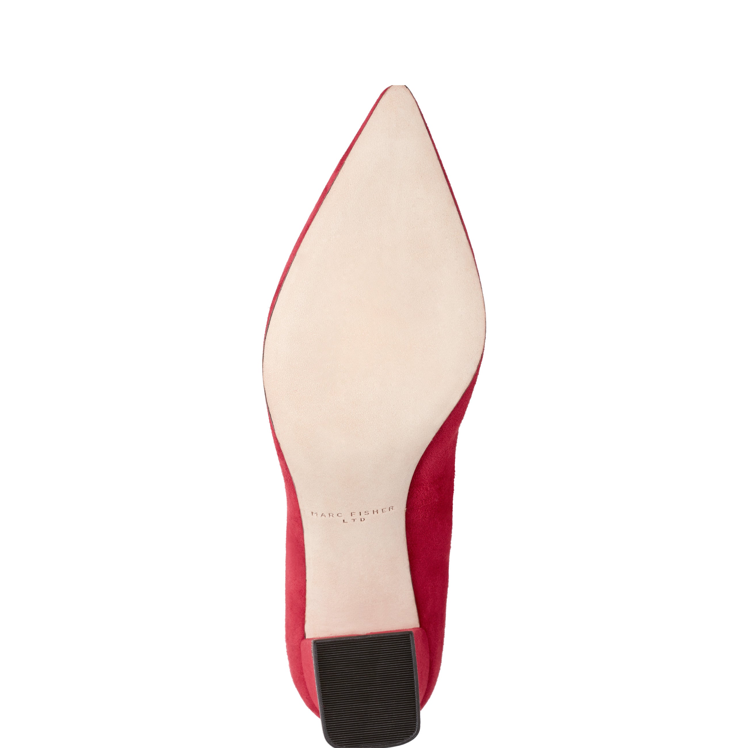 Marc Fisher Zala Block Heel Pointy Toe Pump | Red Suede