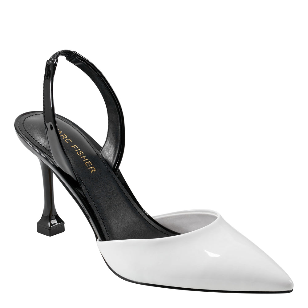 Marc Fisher Hadya Slingback Pump | White/Black