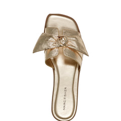 Marc Fisher Finey Flat Bow Sandal | Gold
