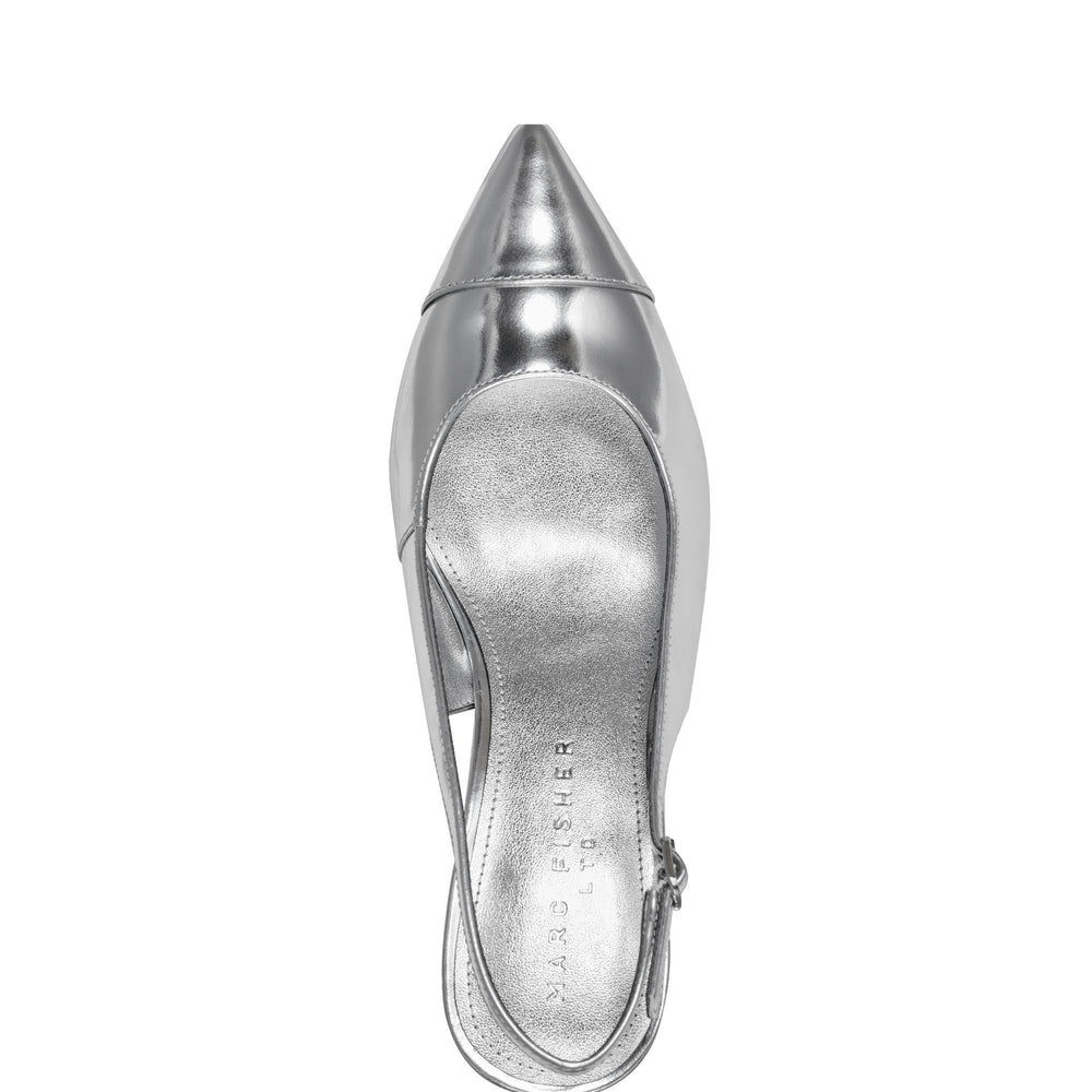 Marc Fisher Blakeley Slingback Pump | Silver Leather