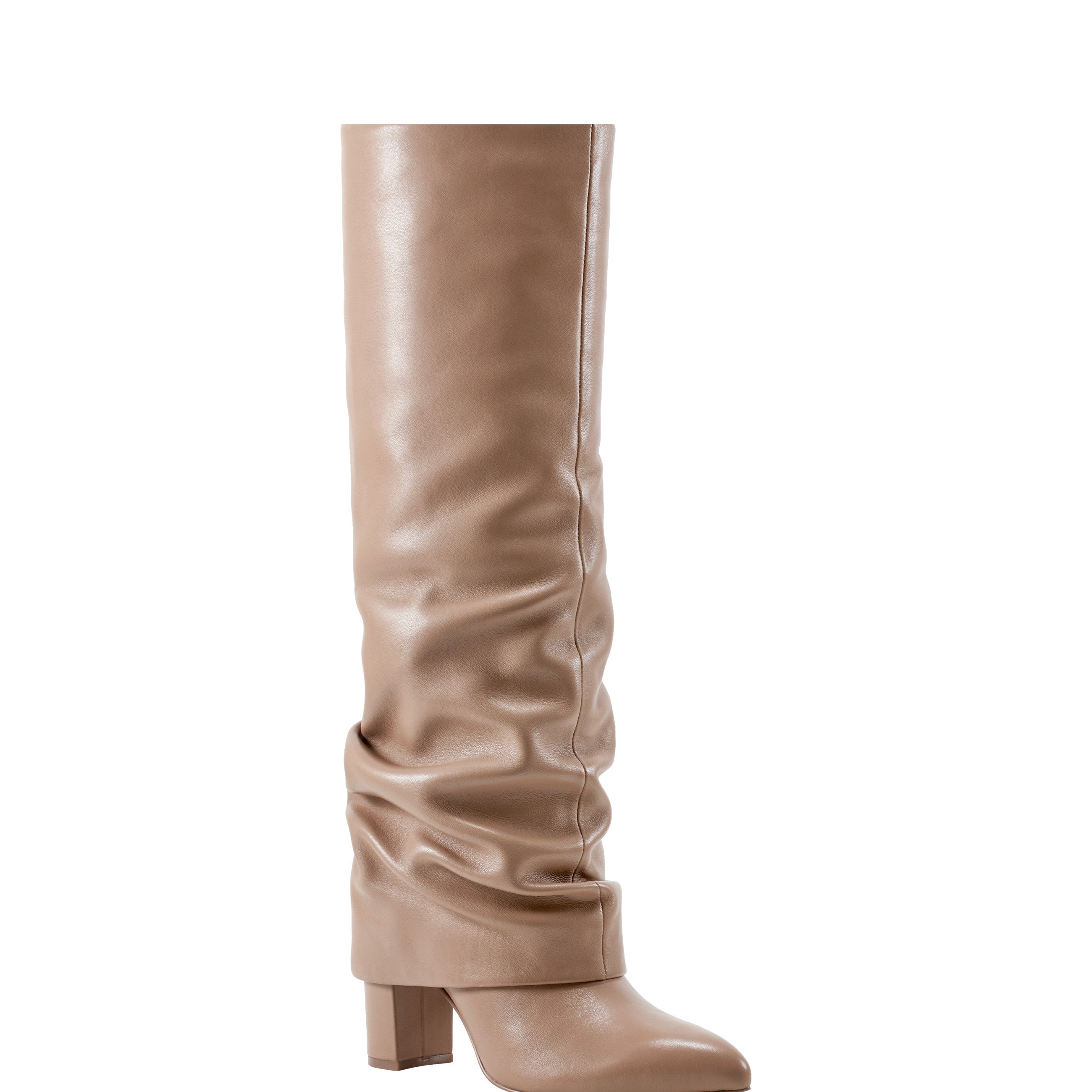 Marc Fisher Lalita Foldover Dress Boot | Light Natural Leather