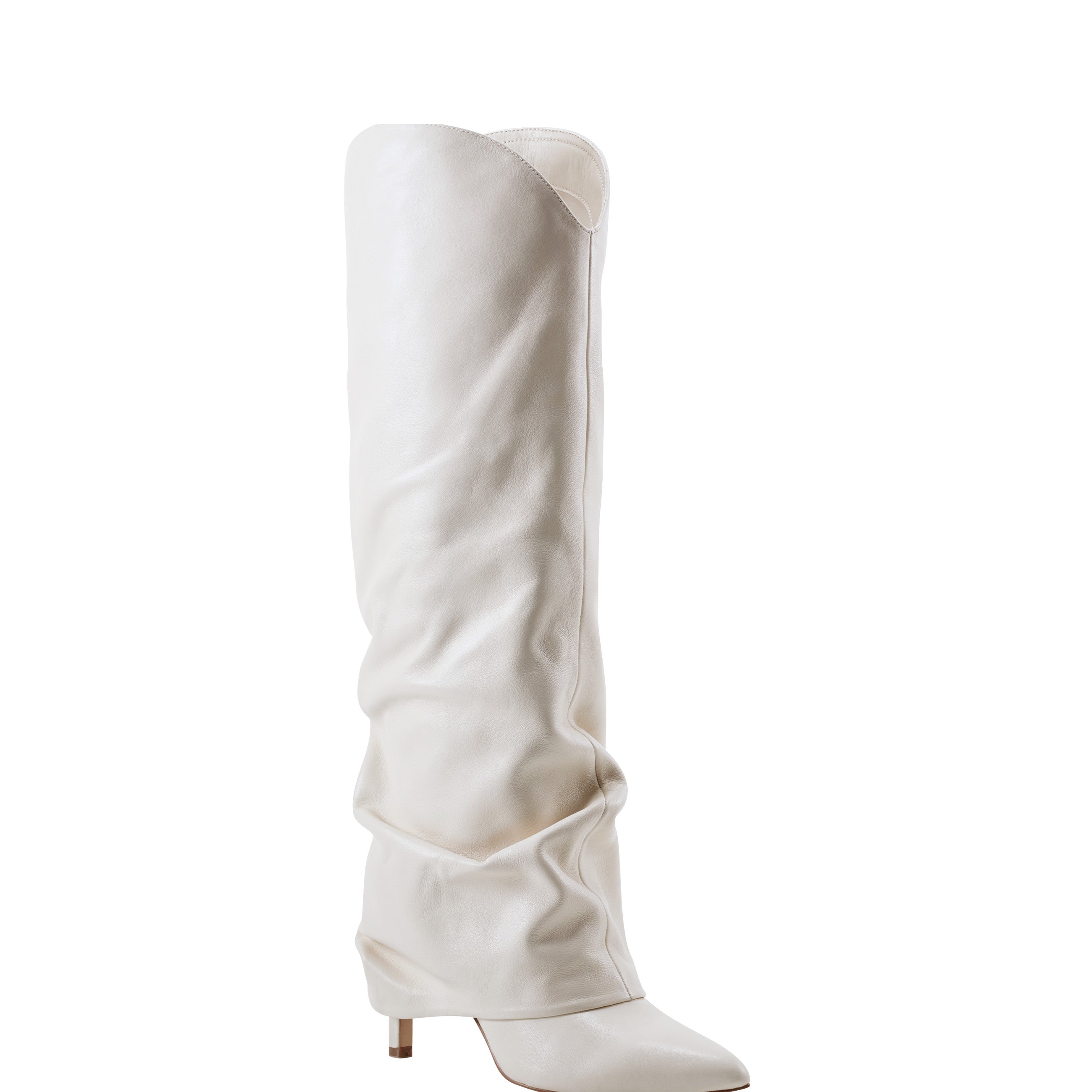 Marc Fisher Nairine Foldover Dress Boot | White Leather