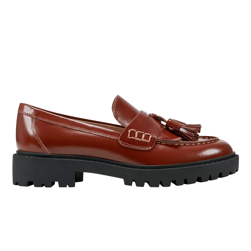 Marc Fisher Ozzie Tassle Loafer | Brown Leather