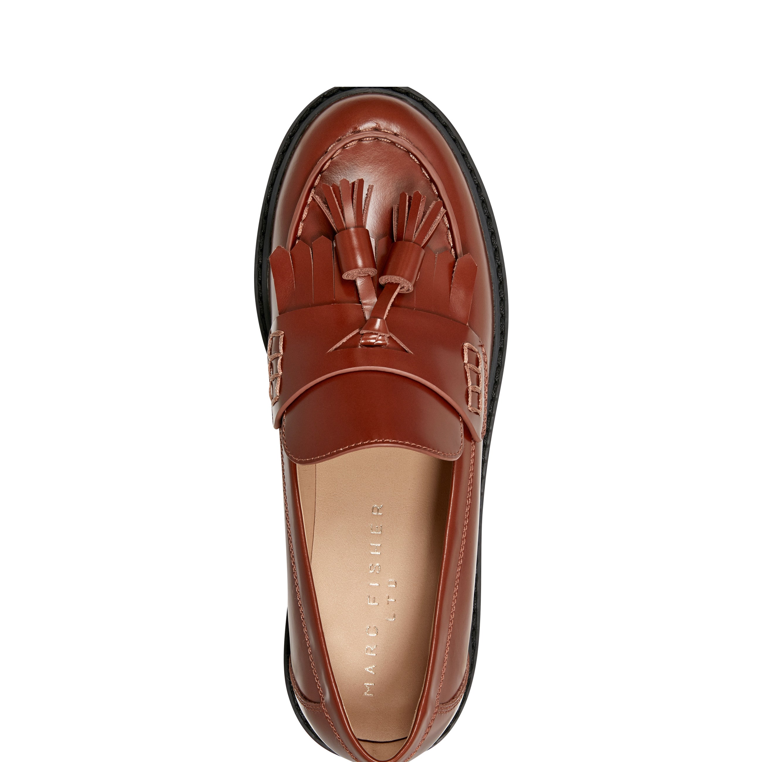 Marc Fisher Ozzie Tassle Loafer | Brown Leather