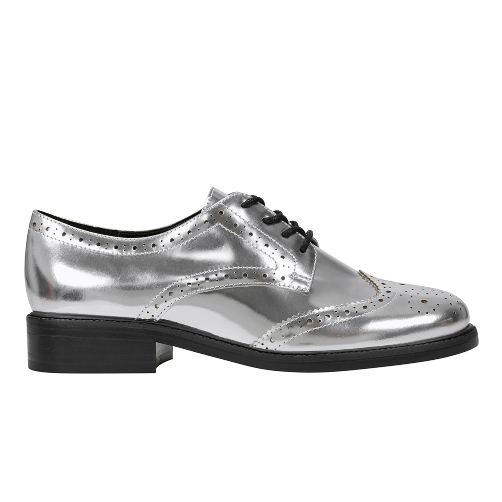 Marc Fisher Perrie Lace-Up Oxford | Silver Leather