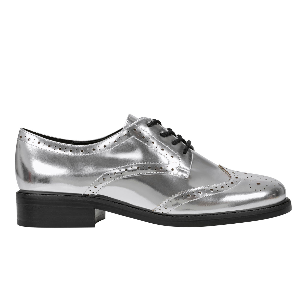 Marc Fisher Perrie Lace-Up Oxford | Silver Leather
