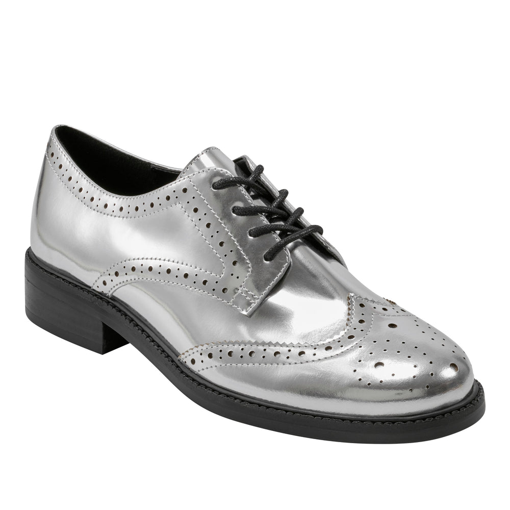 Marc Fisher Perrie Lace-Up Oxford | Silver Leather