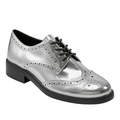 Marc Fisher Perrie Lace-Up Oxford | Silver Leather