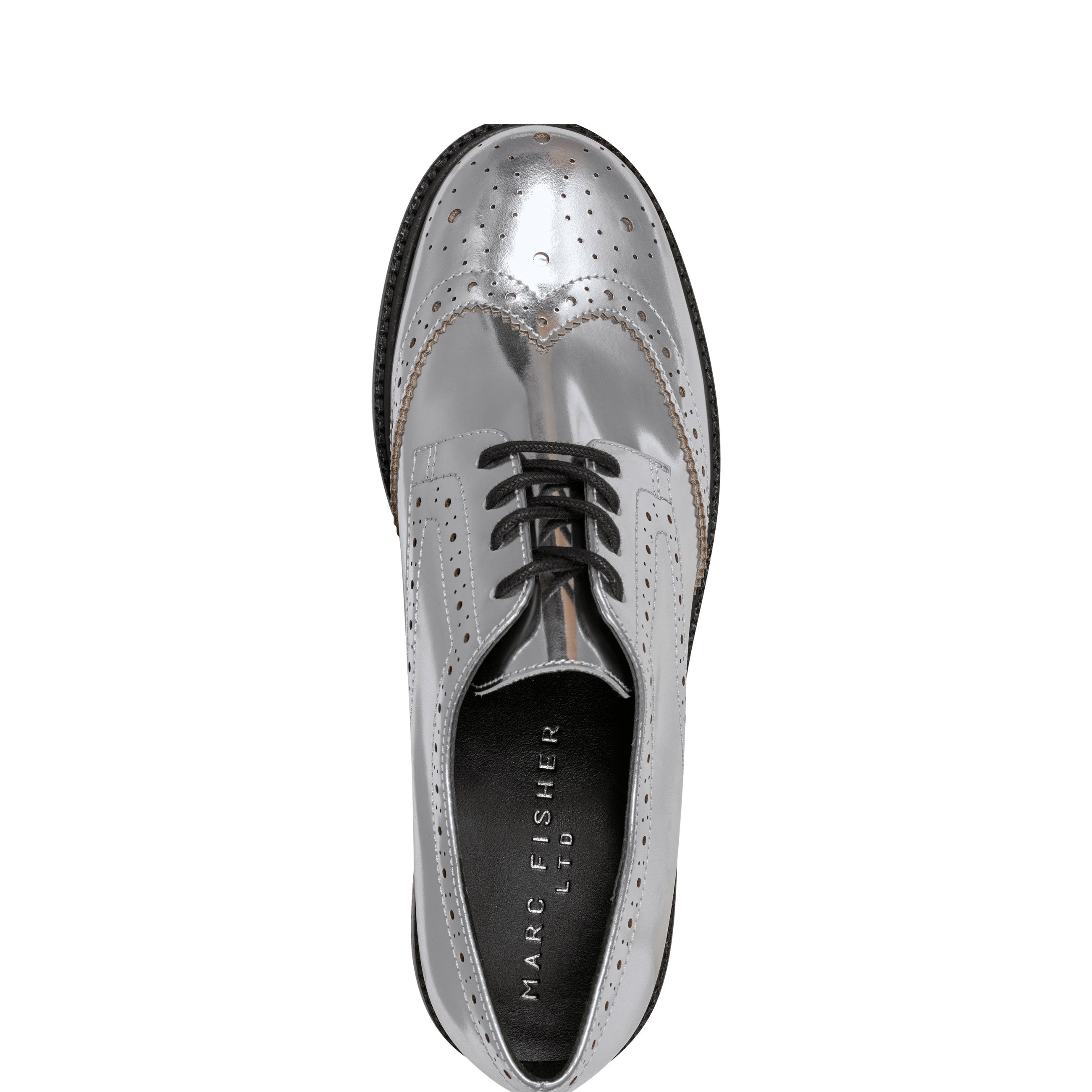 Marc Fisher Perrie Lace-Up Oxford | Silver Leather
