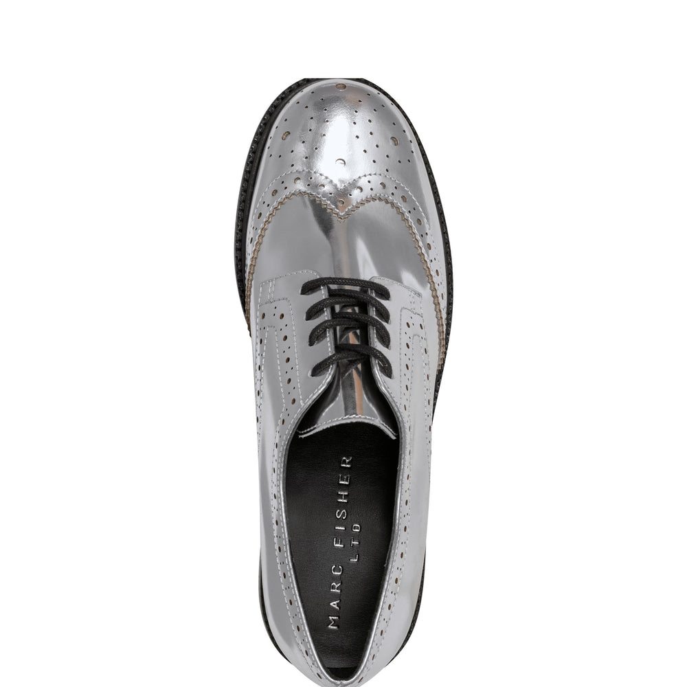 Marc Fisher Perrie Lace-Up Oxford | Silver Leather