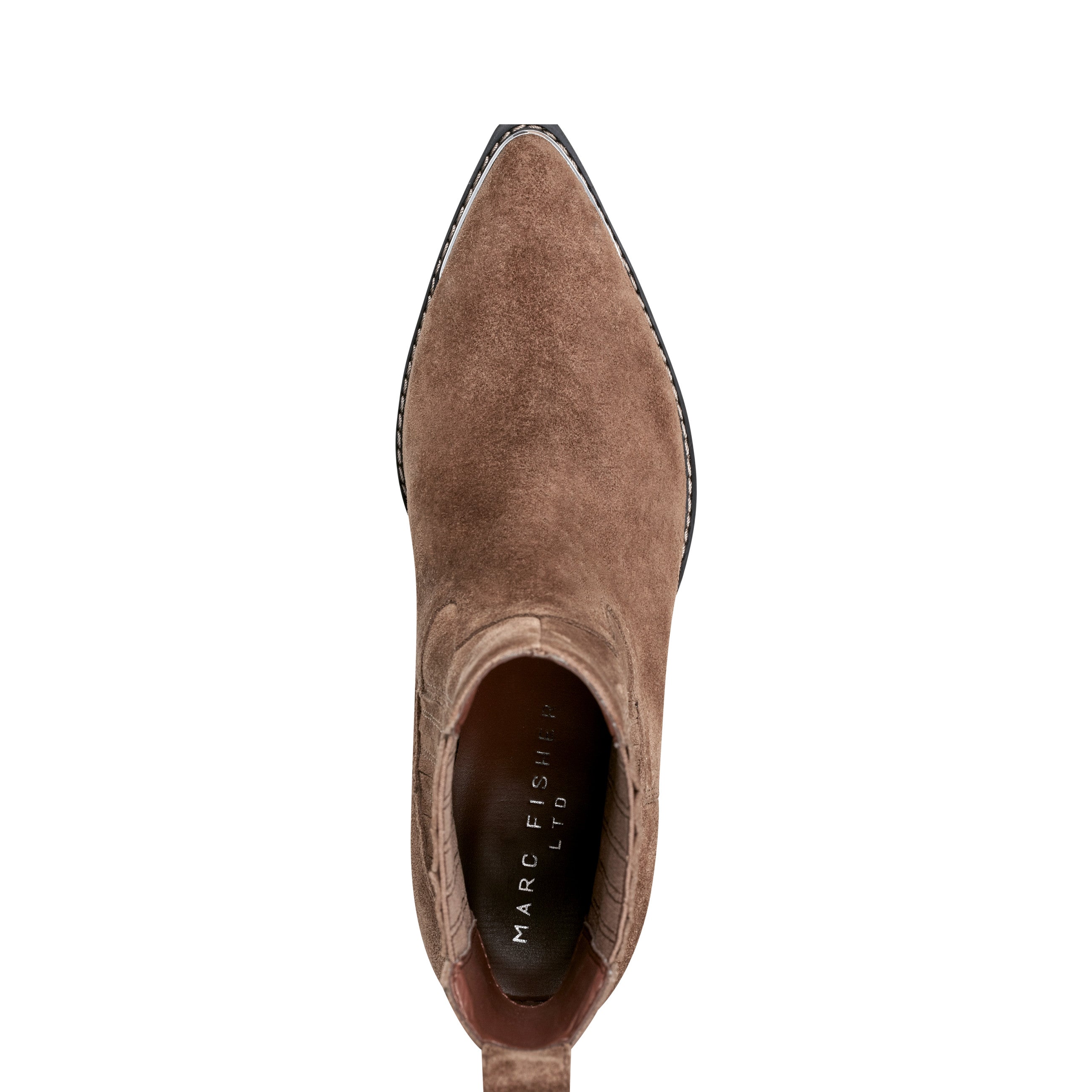 Marc Fisher Pryce Western Bootie | Natural Suede