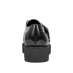 Marc Fisher Remona Monk Strap Loafer | Black/Chic Cream Leather