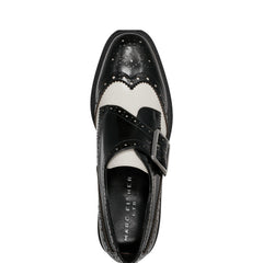 Marc Fisher Remona Monk Strap Loafer | Black/Chic Cream Leather
