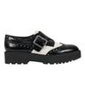 Marc Fisher Remona Monk Strap Loafer | Black/Chic Cream Leather