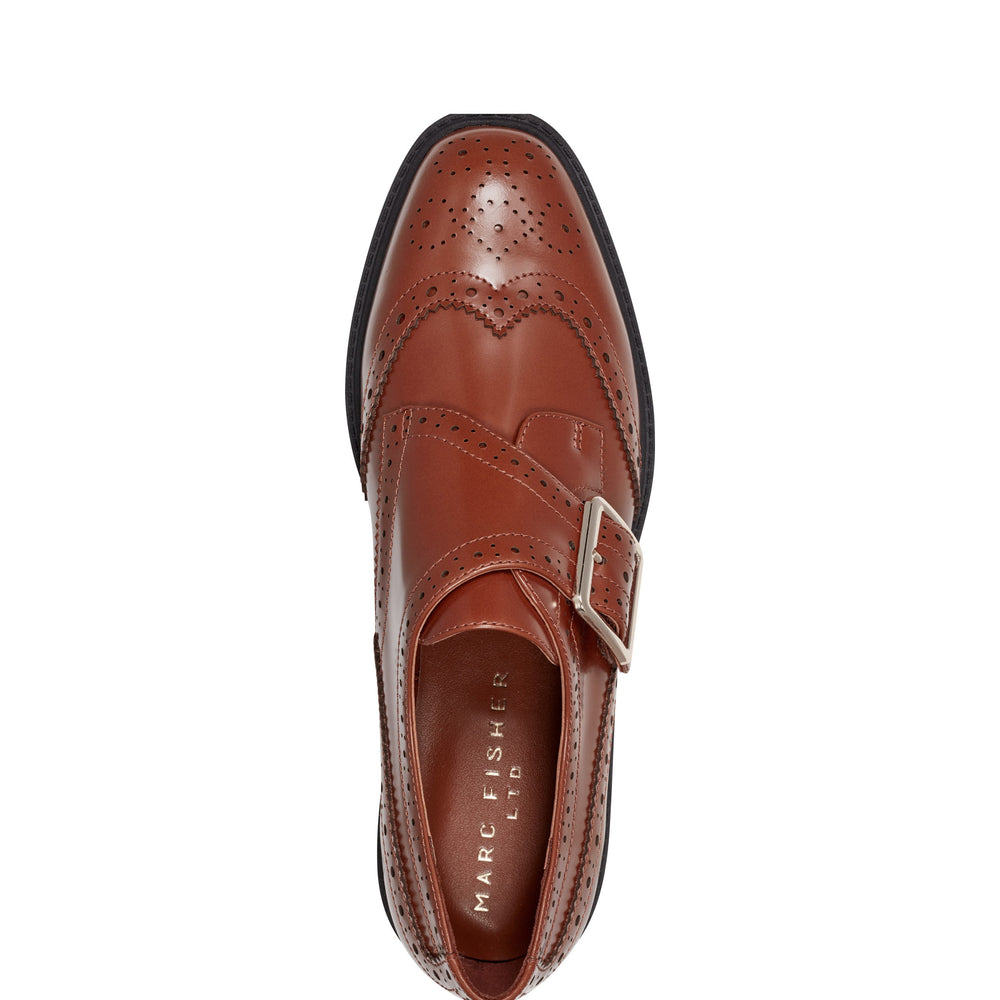 Marc Fisher Remona Monk Strap Loafer | Brown Leather