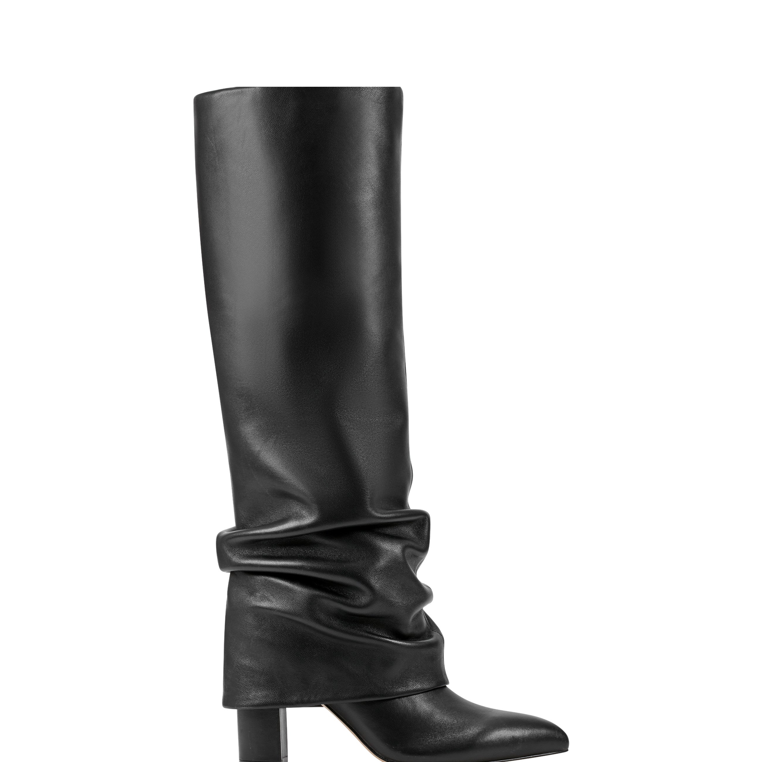 Marc Fisher Lalita Foldover Dress Boot | Black Leather