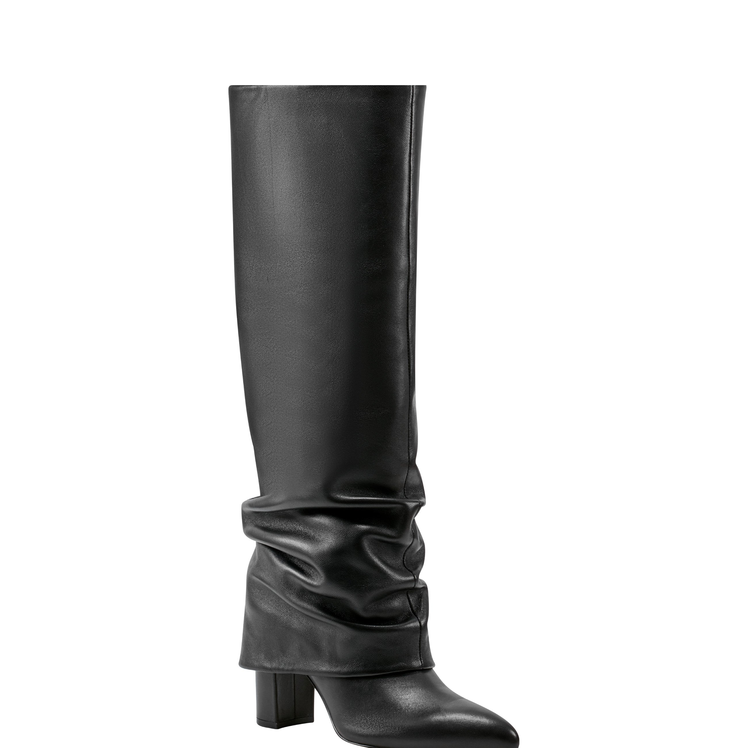 Marc Fisher Lalita Foldover Dress Boot | Black Leather