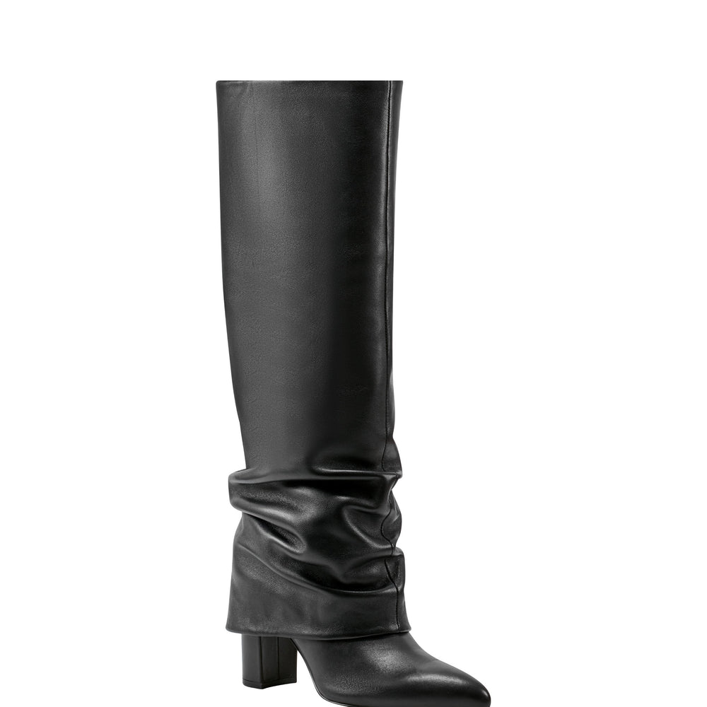 Marc Fisher Lalita Foldover Dress Boot | Black Leather
