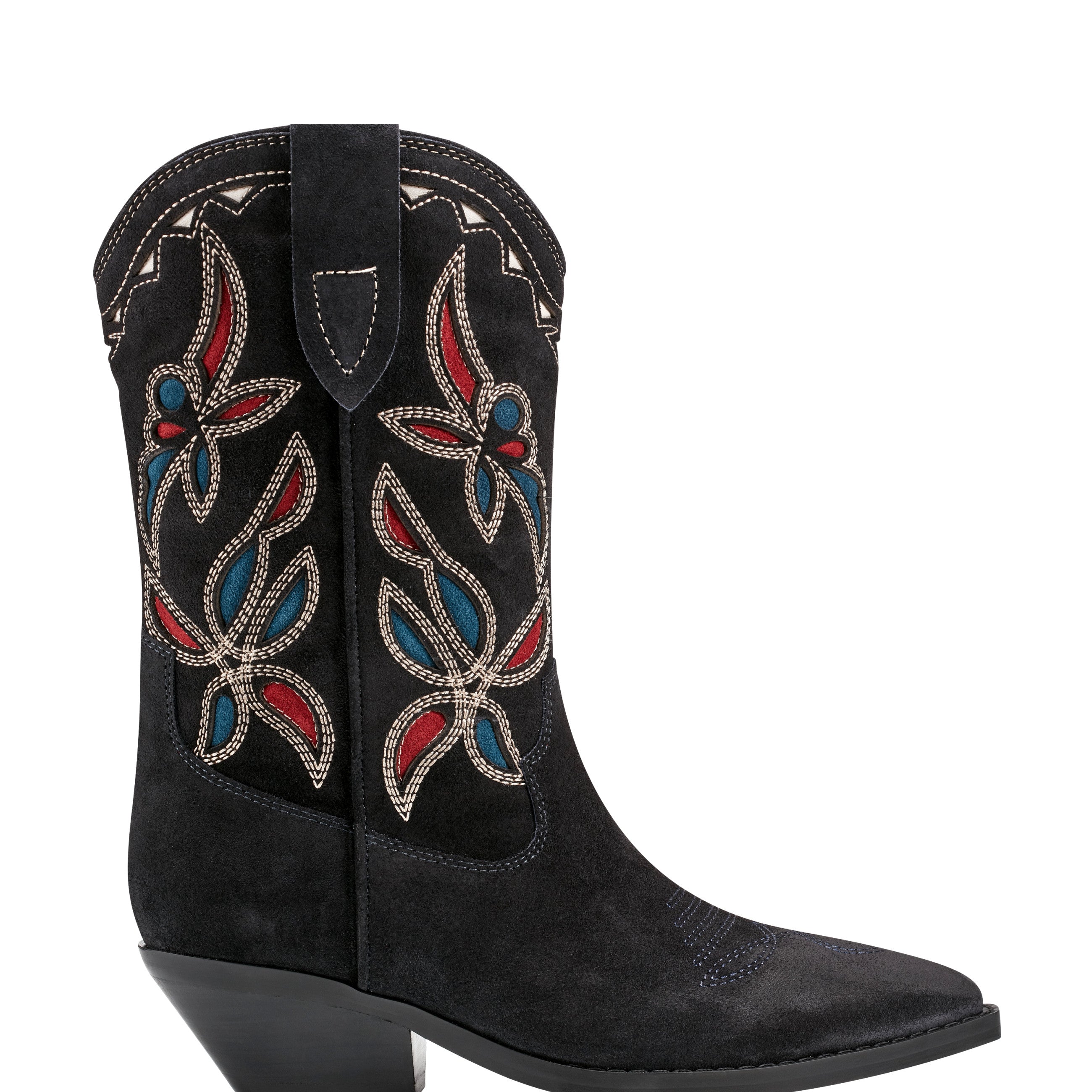 Marc Fisher Trista Western Boot | Dark Blue Suede