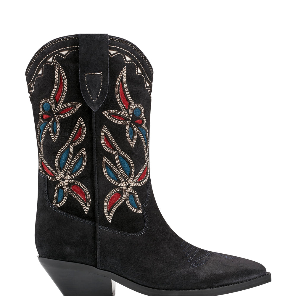 Marc Fisher Trista Western Boot | Dark Blue Suede